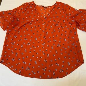 LOFT plus. Size 20. Orange and blue color. 100% polyester.